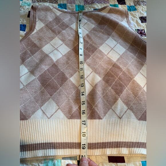 Sioni Argyle sweater vest xl neutrals - Picture 6 of 7